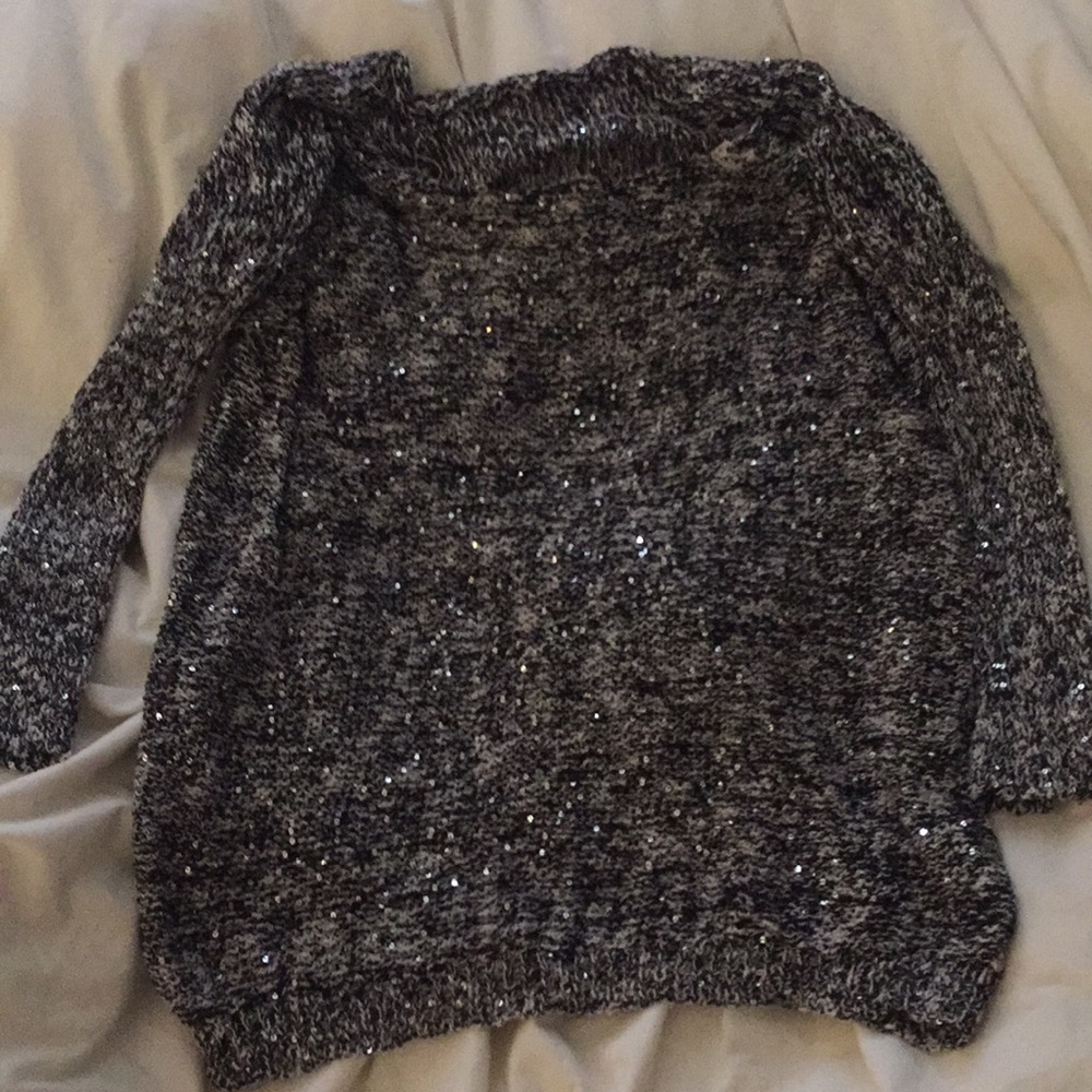 Sequin Black and white sweater